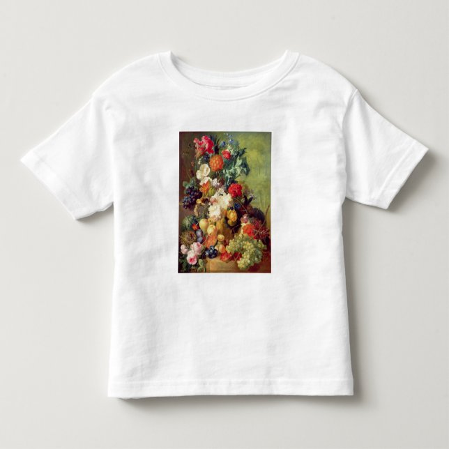 Stilleben med blommor och frukt tee shirt (Framsida)