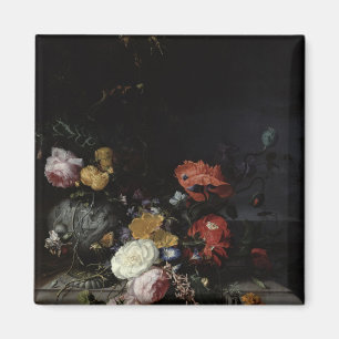 Stilleben med blommor och insekter magnet