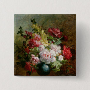 Stilleben med blommor och notblad knapp