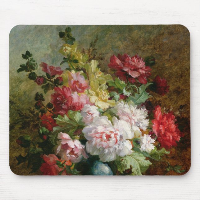 Stilleben med blommor och notblad musmatta (Framsidan)