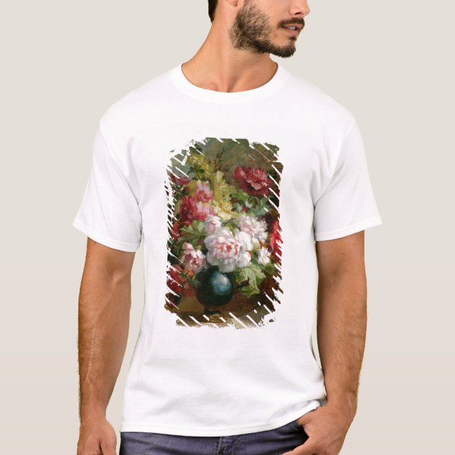 Stilleben med blommor och notblad t shirt (Framsida)