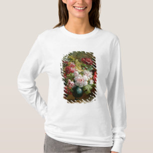 Stilleben med blommor och notblad tröja