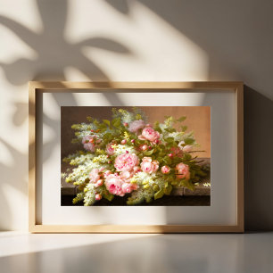 Stilleben med blommor, Raoul M. De Longpré Poster