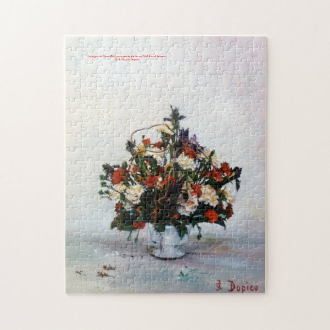 Stilleben med blommor/Stilleben med blommor Pussel (Vertikal)
