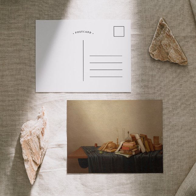 Stilleben med böcker och dödskalle | Gerrit van Vu Vykort (Skapare uppladdad)