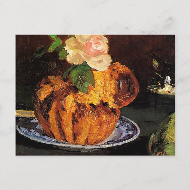 Stilleben med brioche av Édouard Manet Vykort (Framsida)
