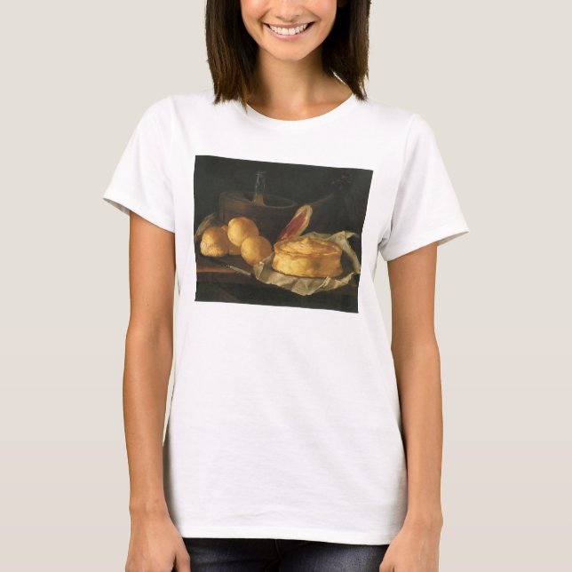 Stilleben med brödtårta och skinka, Giuseppe Recco Tee (Framsida)