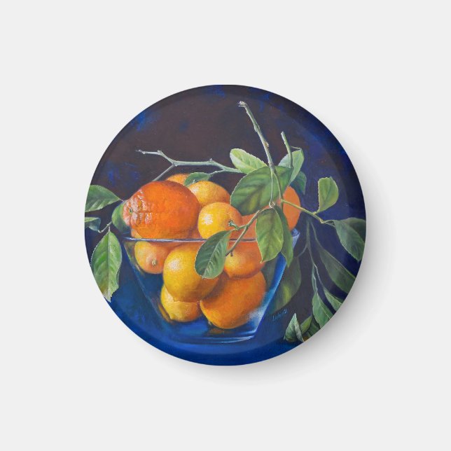 Stilleben med citroner och orange gren magnet (Framsidan)