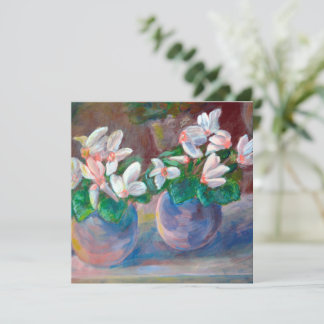 Stilleben med Cyclamen Reproduktion Kort