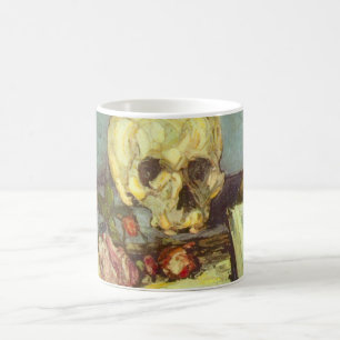 Stilleben med dödskalle, ljus, bok av Paul Cezanne Kaffemugg