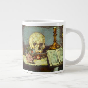 Stilleben med dödskalle, ljus och bok av Paul Ceza Jumbo Mugg