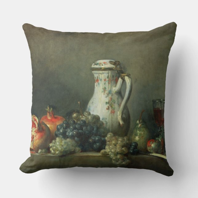 Stilleben med druvor och Pomegranates, 1763 (olja Kudde (Framsida)