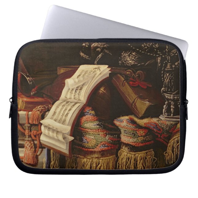 Stilleben med en bok av notblad laptop sleeve (Framsidan)