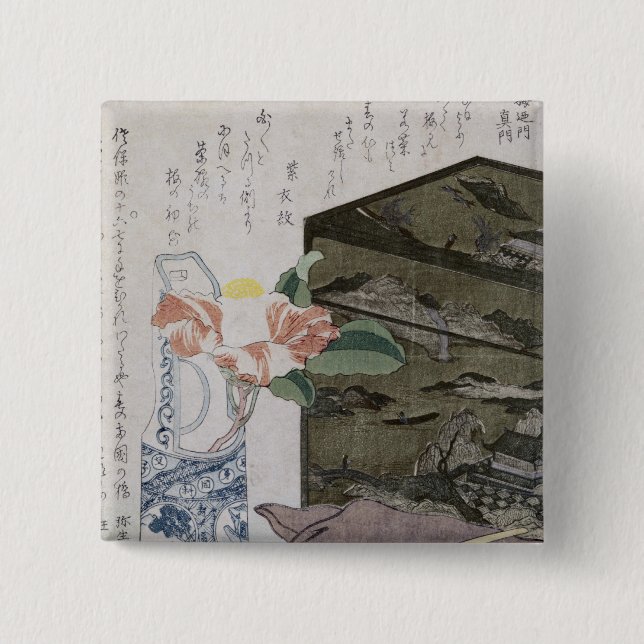 Stilleben med en Camelia, c.1820 Knapp (Framsida)