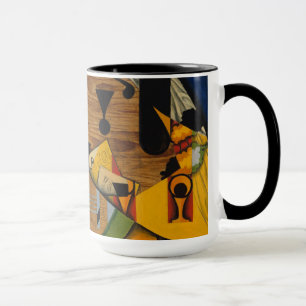 Stilleben med en gitarr mugg