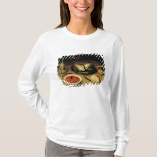 Stilleben med en kronärtskocka tee shirt