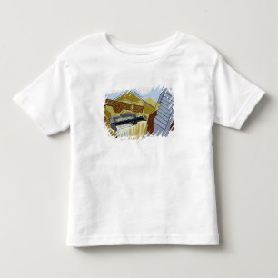 Stilleben med ett vitmoln t-shirt