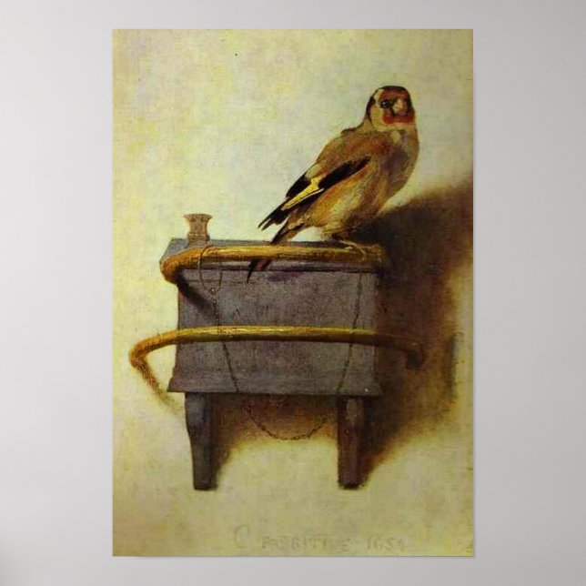 Stilleben med fink, kopia av målningen på svenska  poster (Framsidan)