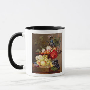 Stilleben med frukt och blommor mugg
