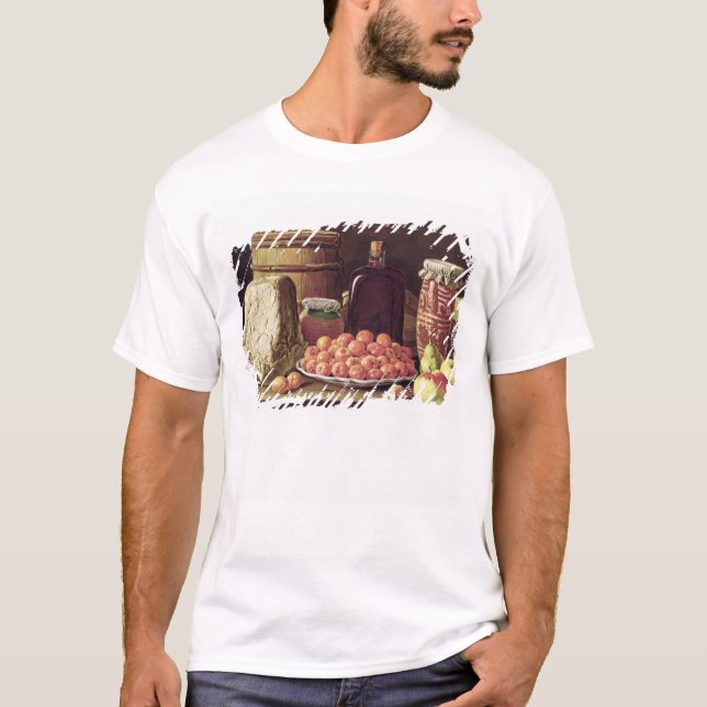 Stilleben med frukt och ost tee (Framsida)