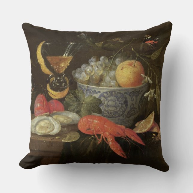 Stilleben med frukt och skaldjuret, 1653 (olja på kudde (Framsida)