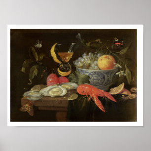 Stilleben med frukt och skaldjuret, 1653 (olja på poster