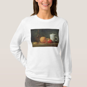 Stilleben med frukt- och vinflaskan tee