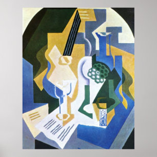 Stilleben med fruktbunken och mandolinen - Juan Poster