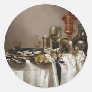 Stilleben med giltbägaren - Willem Claesz. Heda Runt Klistermärke