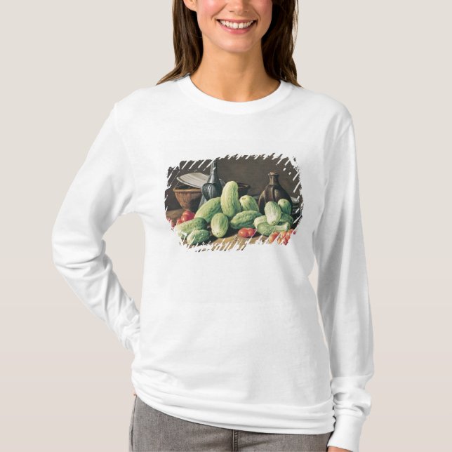 Stilleben med gurkor och tomater t shirt (Framsida)