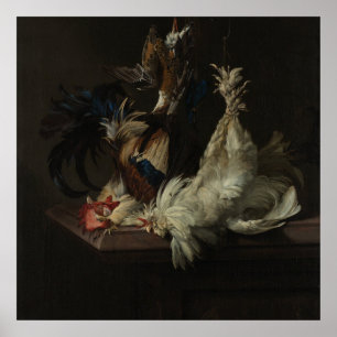 Stilleben med höna, skåpbil Aelst Poster