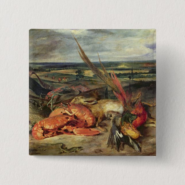 Stilleben med hummer, 1826-27 knapp (Framsida)