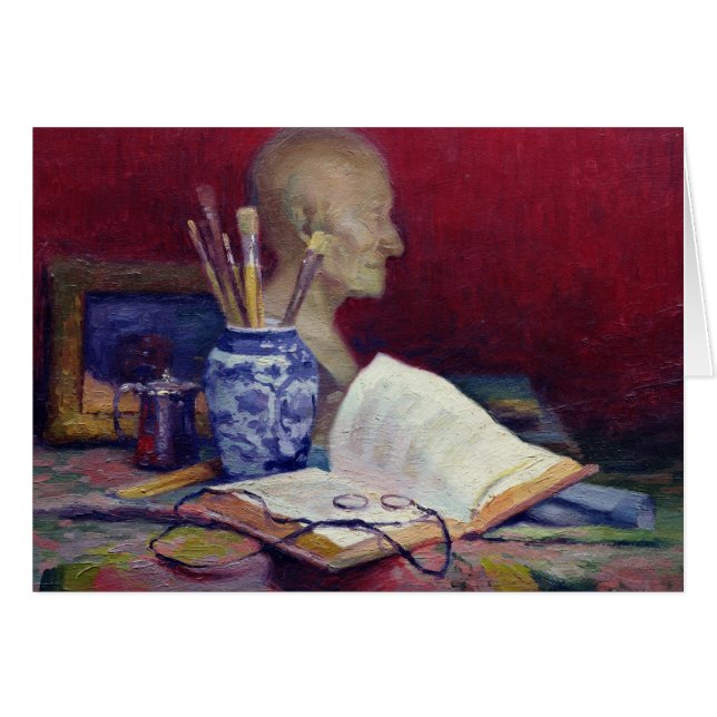 Stilleben med huvudet av Voltaire Hälsningskort (Framsidan Horizontal)