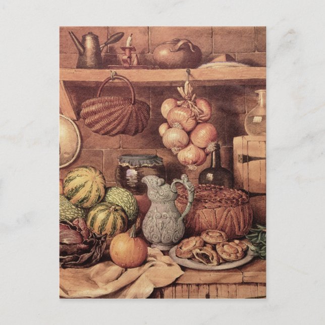 Stilleben med julmat helg vykort (Framsida)