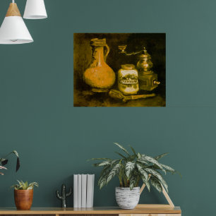 Stilleben med kaffekvarn, pipa och kanna av Van Go Poster