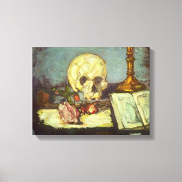 Stilleben med kalle, ljus och bok av Paul Cezanne Canvastryck