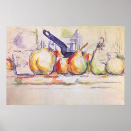 Stilleben med kastrull av Paul Cezanne Poster