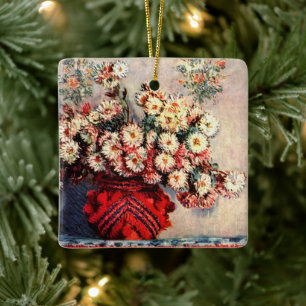 Stilleben med Krysantemum av Claude Monet Julgransprydnad Keramik