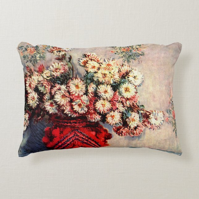 Stilleben med Krysantemum av Claude Monet Prydnadskudde (Framsidan)