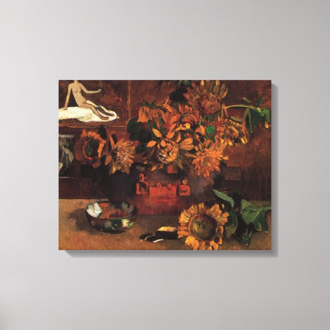 Stilleben med L'Esperance (Hopp) av Paul Gauguin Canvastryck (Framsida)