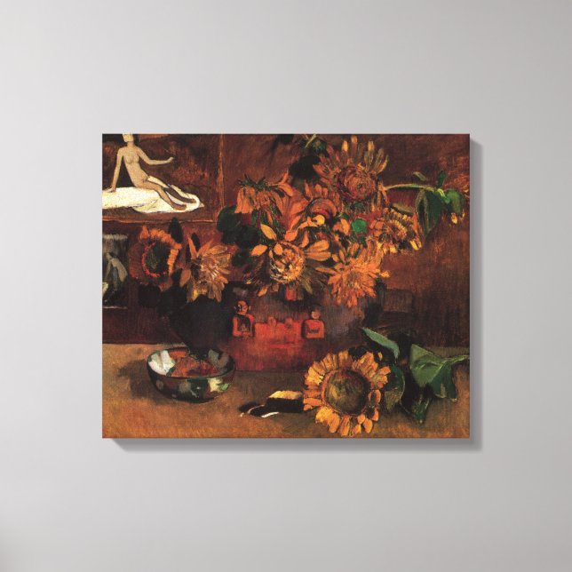 Stilleben med L'Esperance (Hopp) av Paul Gauguin Canvastryck (Framsida)