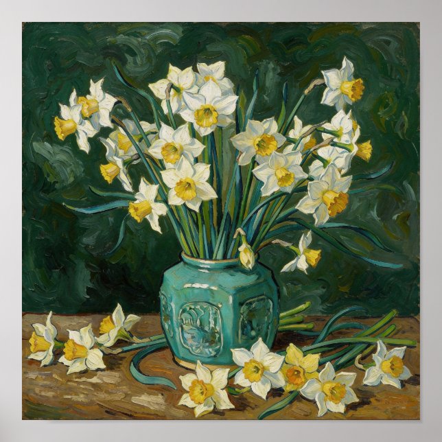 Stilleben med narcisser efter Van Gogh Poster (Framsidan)