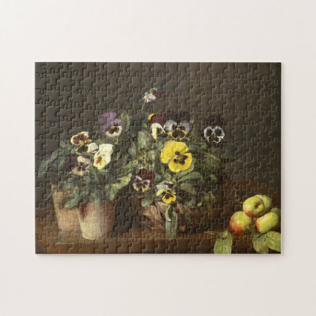 Stilleben med Pansies av Henri Fantin-Latour Pussel (Horisontell)