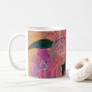 Stilleben med Peonies-målning Kaffemugg