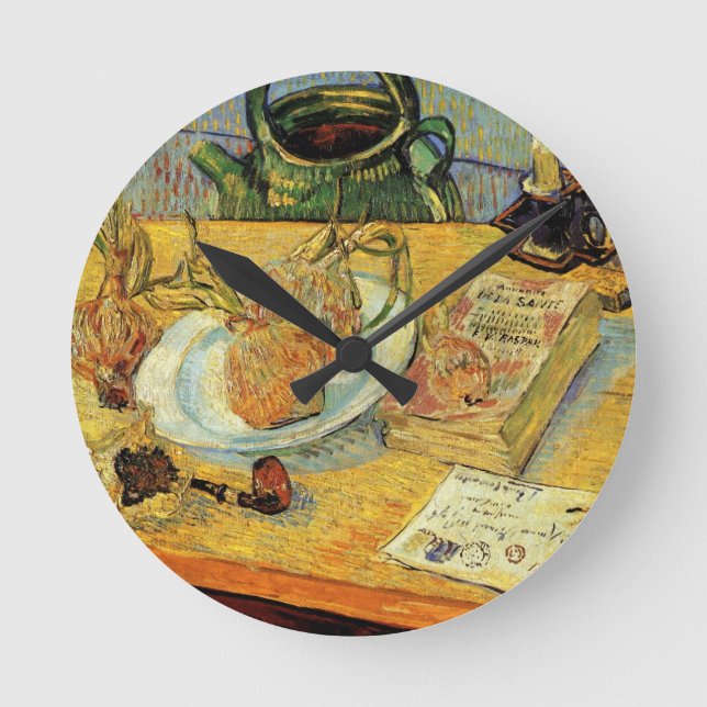 Stilleben med ritbräda av Vincent van Gogh Rund Klocka (Framsida)