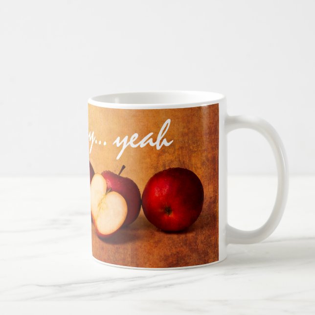 Stilleben med röda äpplen kaffemugg (Höger)