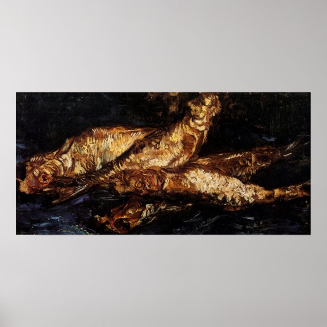 Stilleben med rödspätta av Vincent van Gogh Poster (Framsidan)