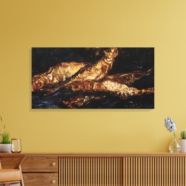 Stilleben med rökta sill av Vincent van Gogh Canvastryck (Insitu (Vardagsrum))