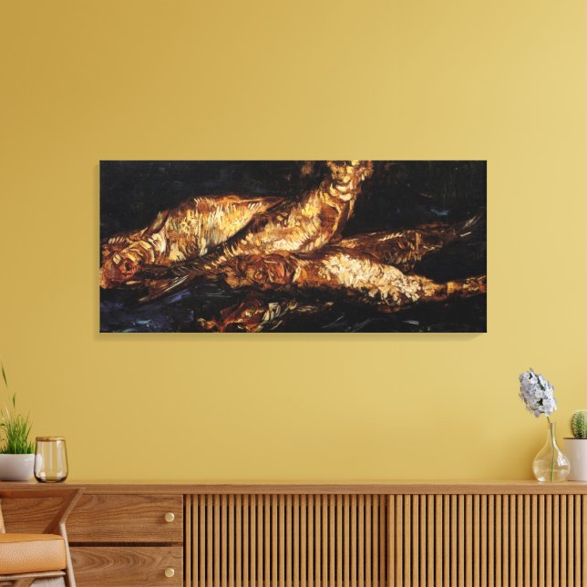 Stilleben med rökta sill av Vincent van Gogh Canvastryck (Insitu (Vardagsrum))