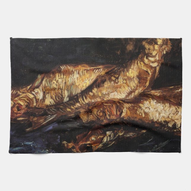 Stilleben med rökta sill av Vincent van Gogh Kökshandduk (Horisontell)